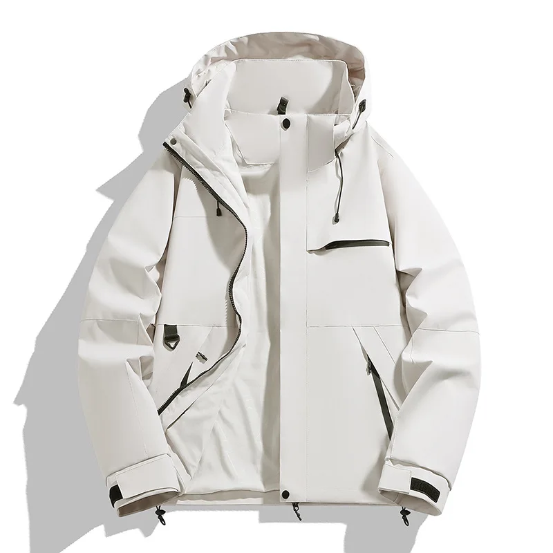 Mountain‑Style 3‑in‑1 Windproof Waterproof Jacket, Detachable Two‑Piece Set with Fleece & Down Liner