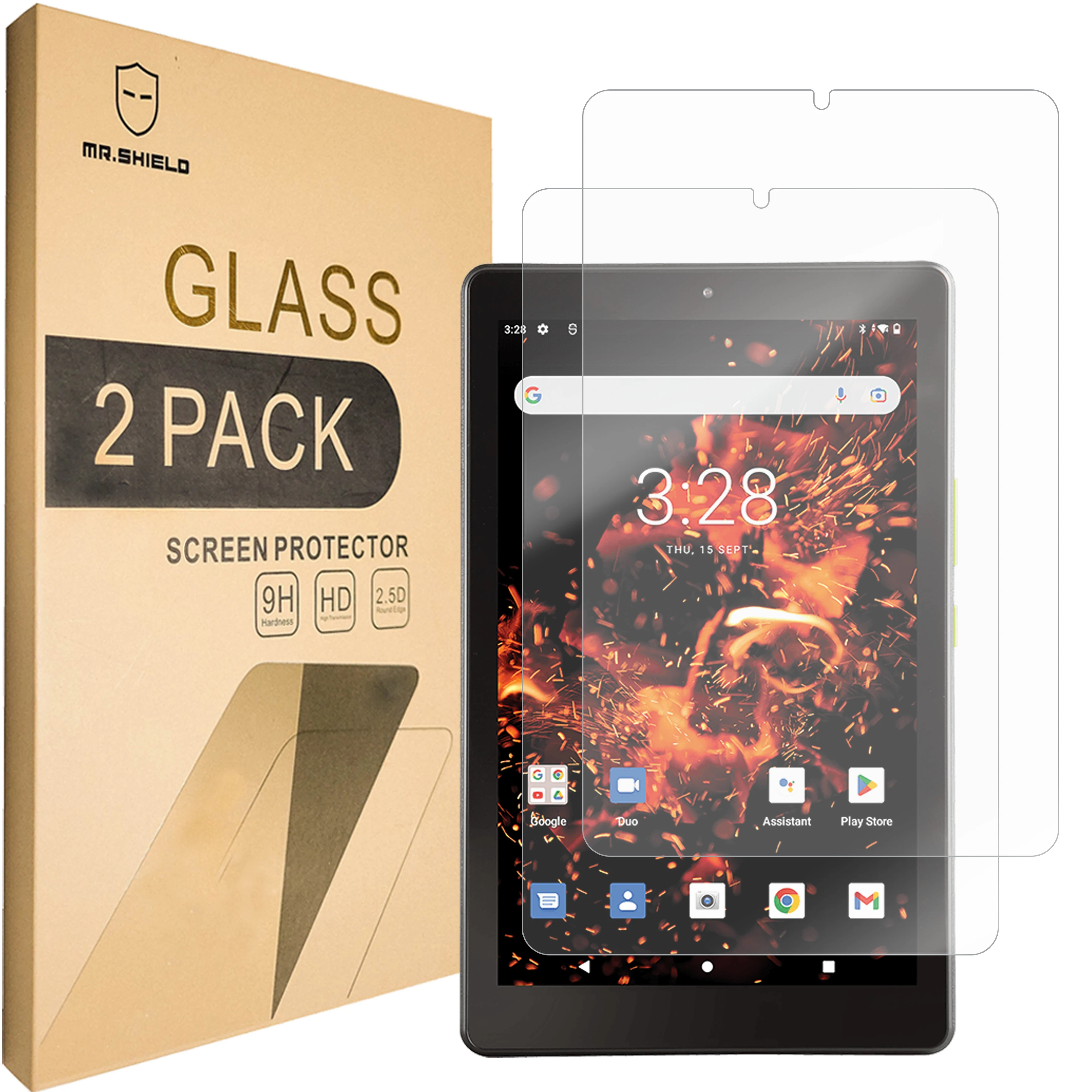 Mr.Shield [2-PACK] Screen Protector For Orbic Tab8 4G LTE Tablet 8 Inch [Tempered Glass] [Japan Glass with 9H Hardness]