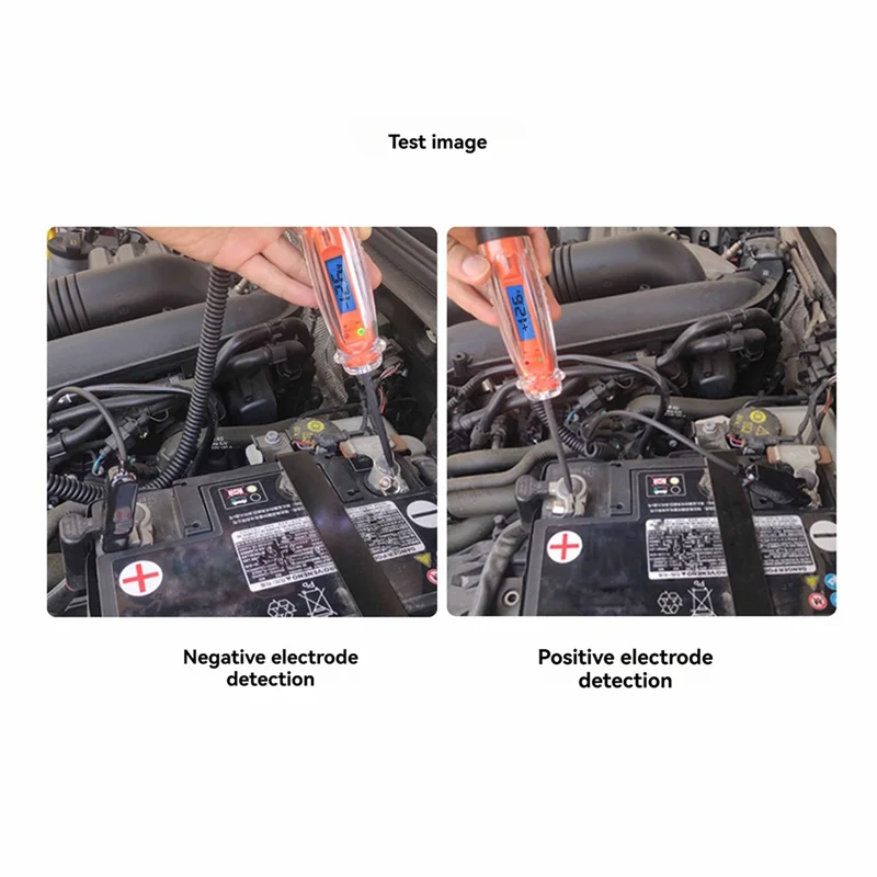 자동차 테스트 라이트 3-60V DC 디지털 라이트 테스터(전압계 포함) LCD 백라이트가 있는 자동 회로 테스터