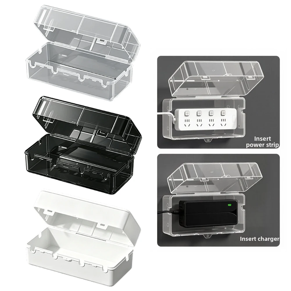 PC Waterproof Electrical Box for Power Strip 4 Socket Mounting 283x110x110mm Drainage Feature Indoor Outdoor Use