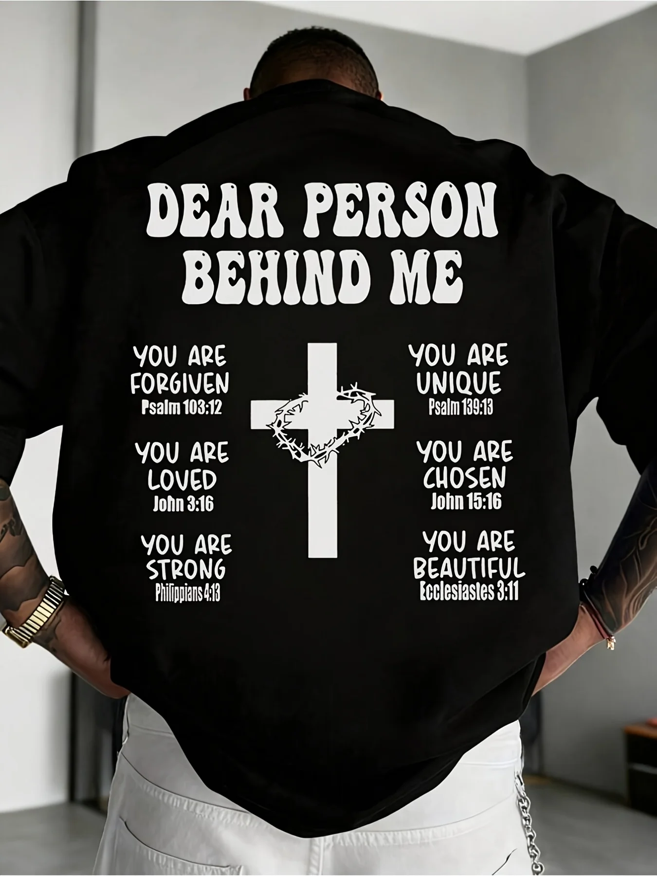 KGLORY Men'S Casual Multi-Functional Basic English Phrase Cross Design Short Sleeve Tee Retro Casual Crew Neck Printed T-Shirt