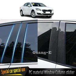 Car Center PC Material Pillar Post Cover For Peugeot 508 2011 2012 2013 2014 2015 2016 2017 2018 Stickers Accessories 6pcs