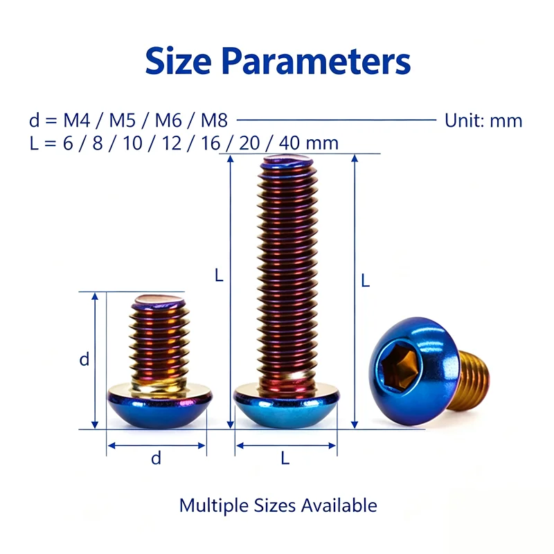 304 Stainless Steel Mushroom Head Hex Socket Screw M4 M5 M6 M8 Allen Bolt Round Head Hexagon Socket Machine Screws Fastener