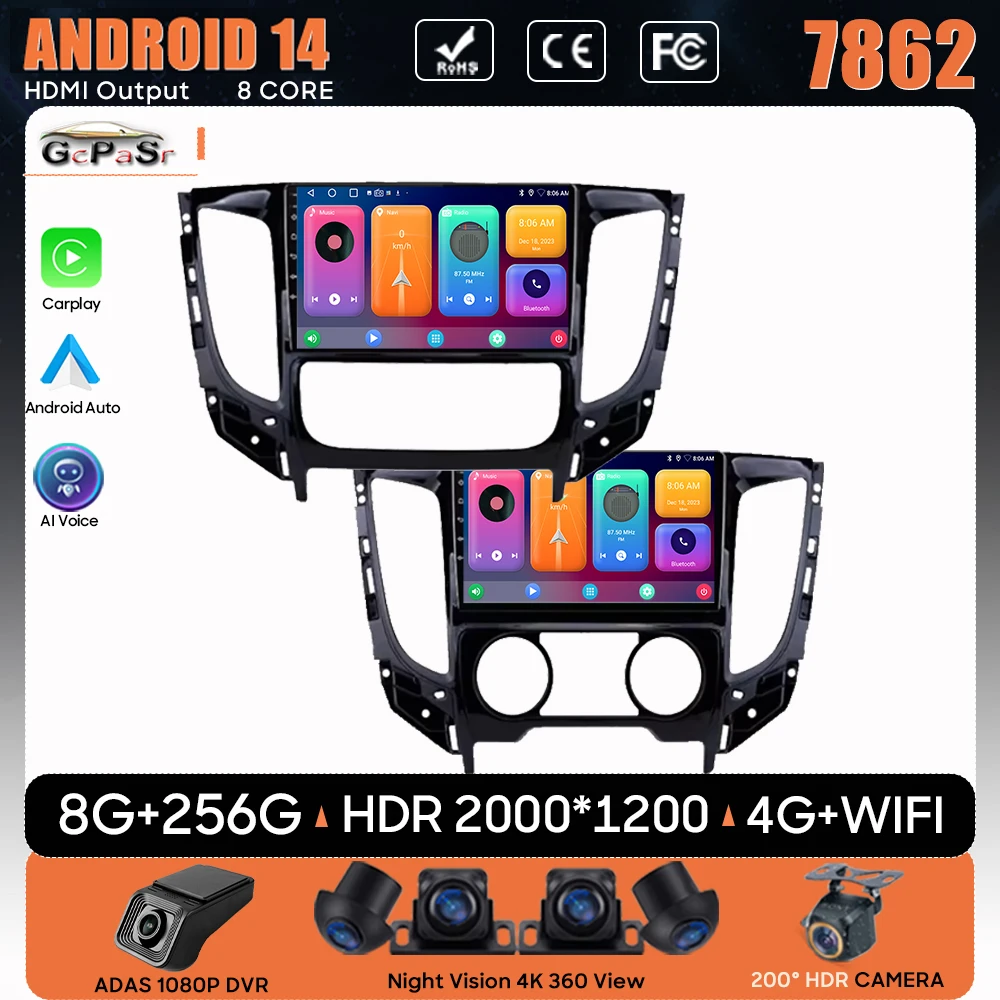 

Car Video Player Radio Android Auto For Mitsubishi Pajero Sport 3 L200 5 Triton 3 2015- 2019 Stereo No 2din GPS Autoradio Wifi