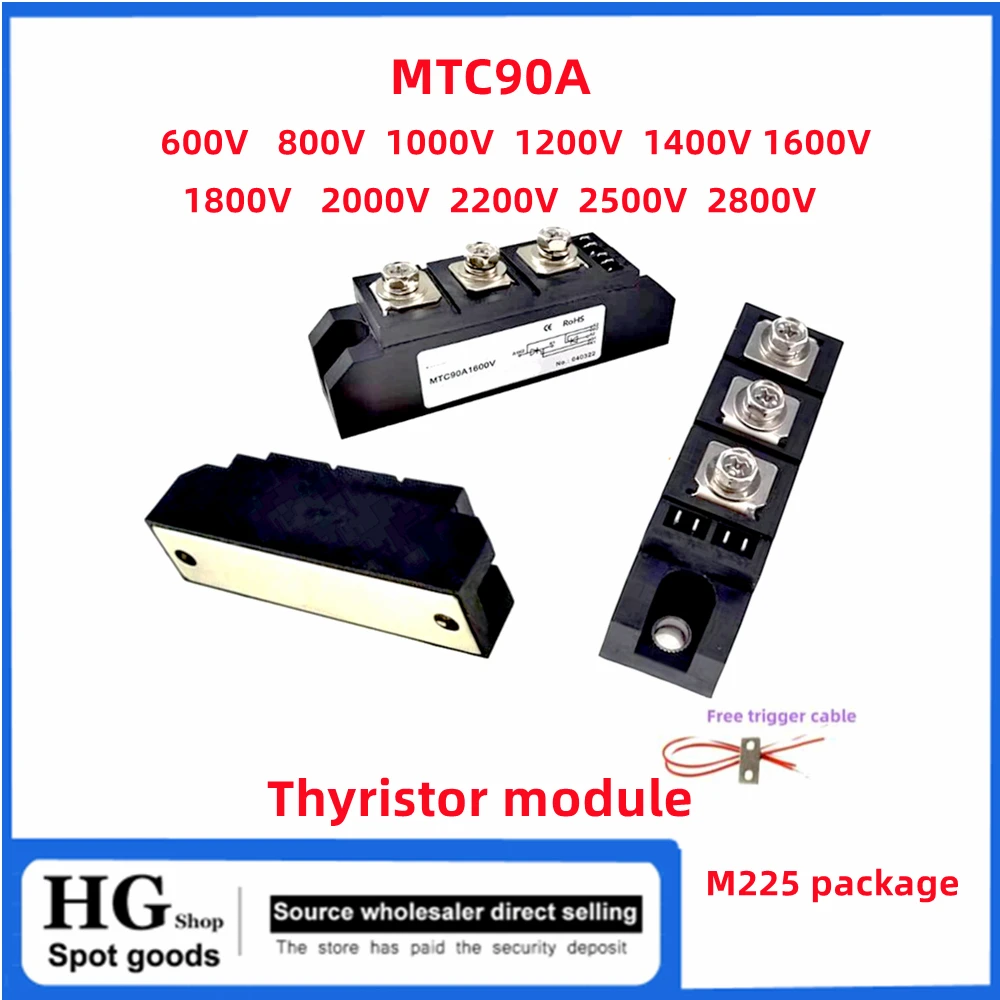 MTC90A1600V thyristor module MTC90-16 90Amp 600V 800V 1000V 1200V 1400V 1800V 2000V 2800V High-power thyristor