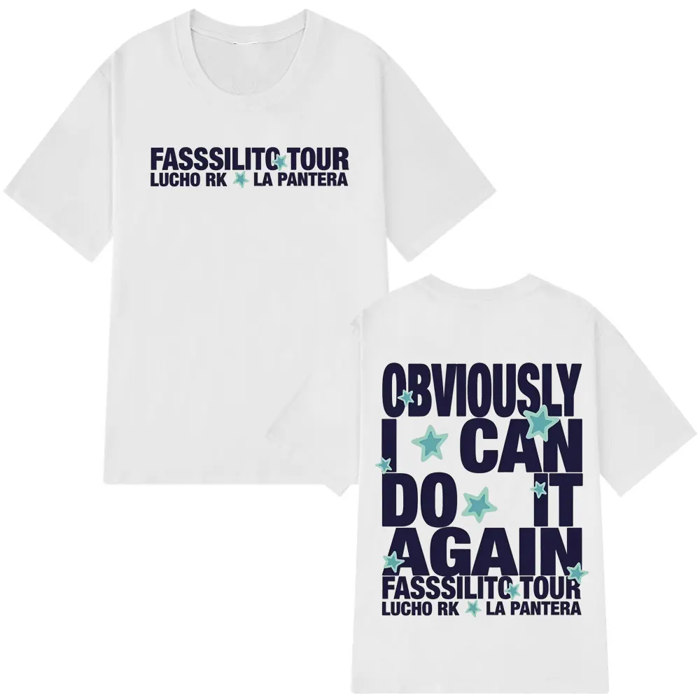 Camisetas con estampado de Lucho Rk La Pantera Fasssilito Tour 2026, camiseta de moda para hombres y mujeres, camisetas holgadas informales de algodón de manga corta, Top