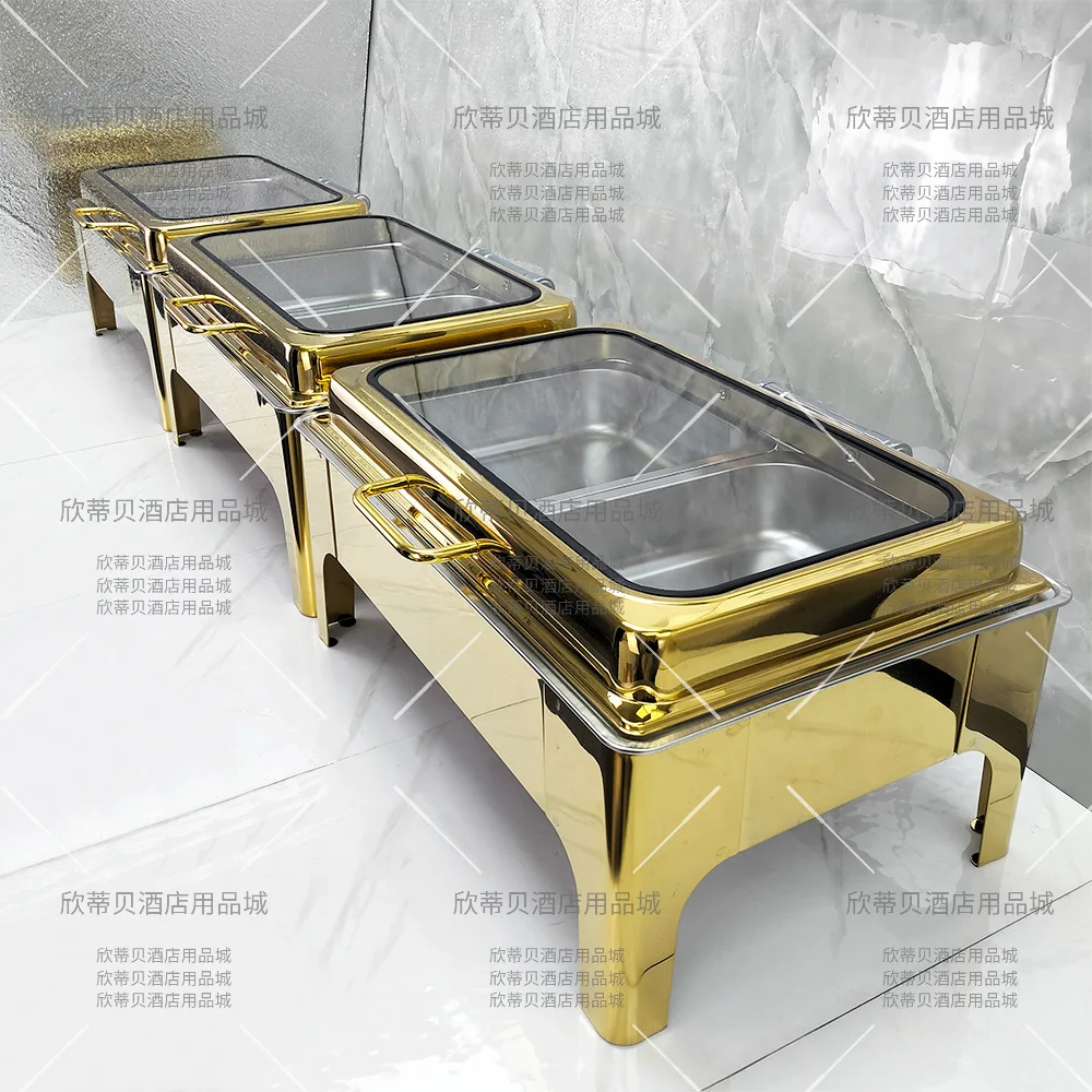 Golden Stainless Steel Electric Heating Buffy Furnace Alcohol Furnace Hotel Insulation Pots Constant Temperature Insulation for