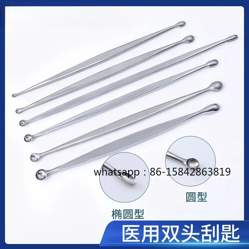 Medical Orthopedic Instrument Double-ended Stainless Steel Bone Curette for Bone Tissue Scraping