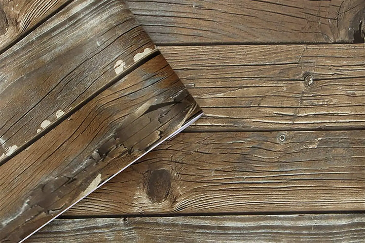 Retro-Tapete mit Kunstholzmaserung zum Abziehen und Aufkleben, selbstklebende Tapetenrolle aus Holzbrett, abnehmbare Vinyl-Wandverkleidung für Restaur – Detail 3