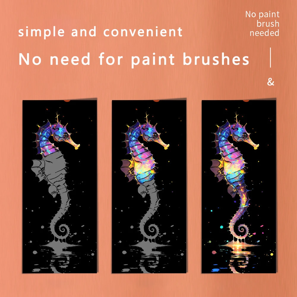 12 ورق خدش ملون مصنوع يدويًا، رسم مرجعي محمول على الجدران #3