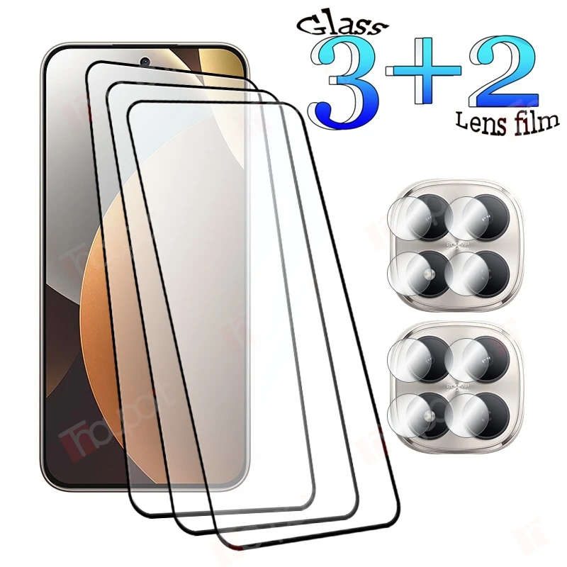 

3 + 2 для Redmi Note 15 pro Global Flat Screen Protector 9H против царапин передняя пленка из закаленного стекла с мягкой оптоволоконной пленкой для камеры