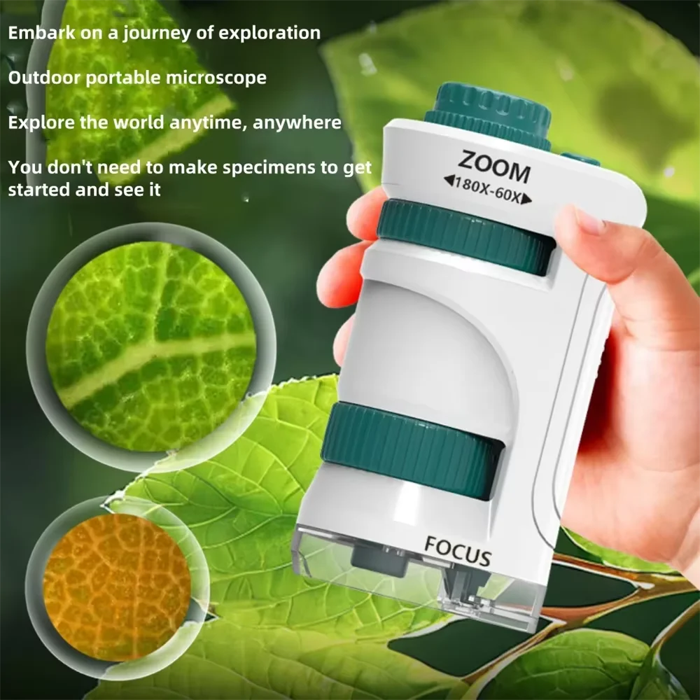 Kids Outdoor Microscope - Детский научный STEM-набор: портативный микроскоп 60-180x