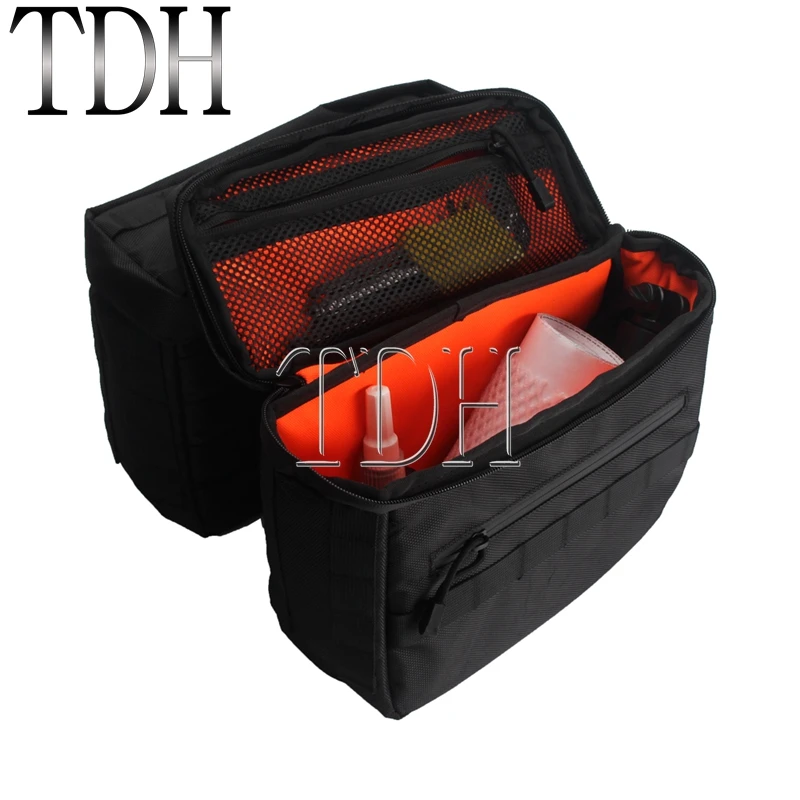 Motorbike Universal Saddlebag Molle 1680D Side Pannier Essential Bags & Handlebar Sissybar Tool Travel Bag For Harley Club Style