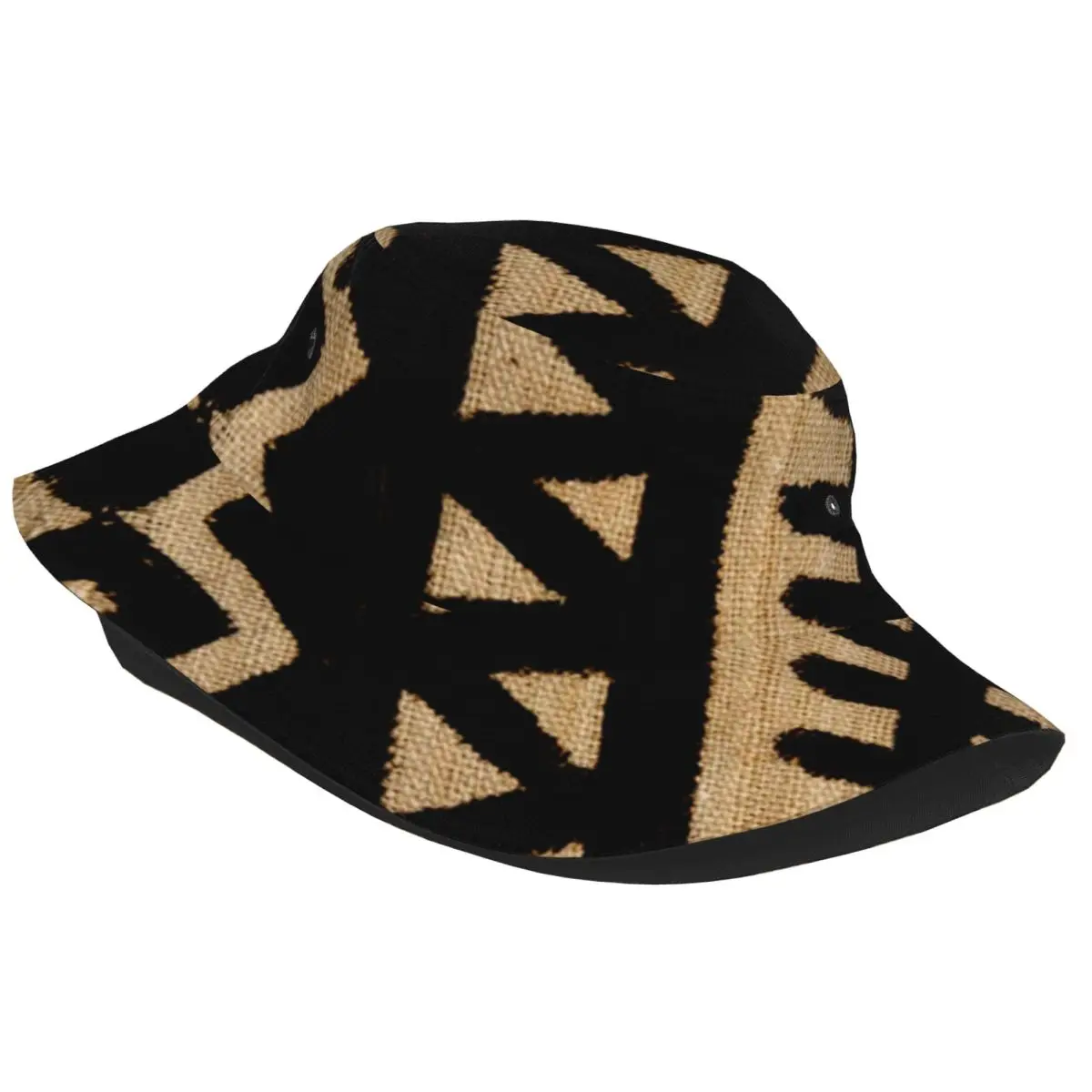 African Mud Cloth Bucket Hats Summer Beach Vacation Getaway Headwear Ancient Fishing Hat for Outdoor Sports Men Women Bob