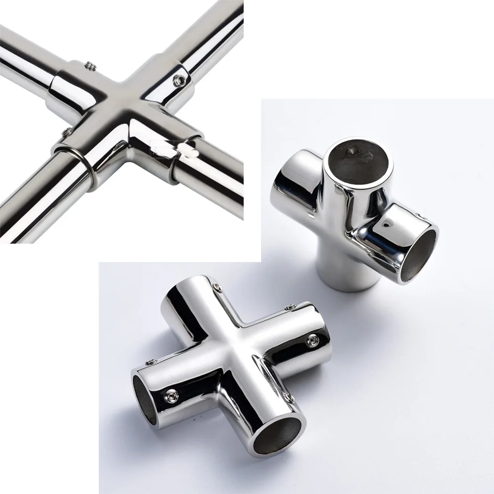 

1PCS For Marine And Yacht 22/25/32mm Hand Rail Fittings 4 Way Cross Tube Pipe 316 Stainless Steel Connector