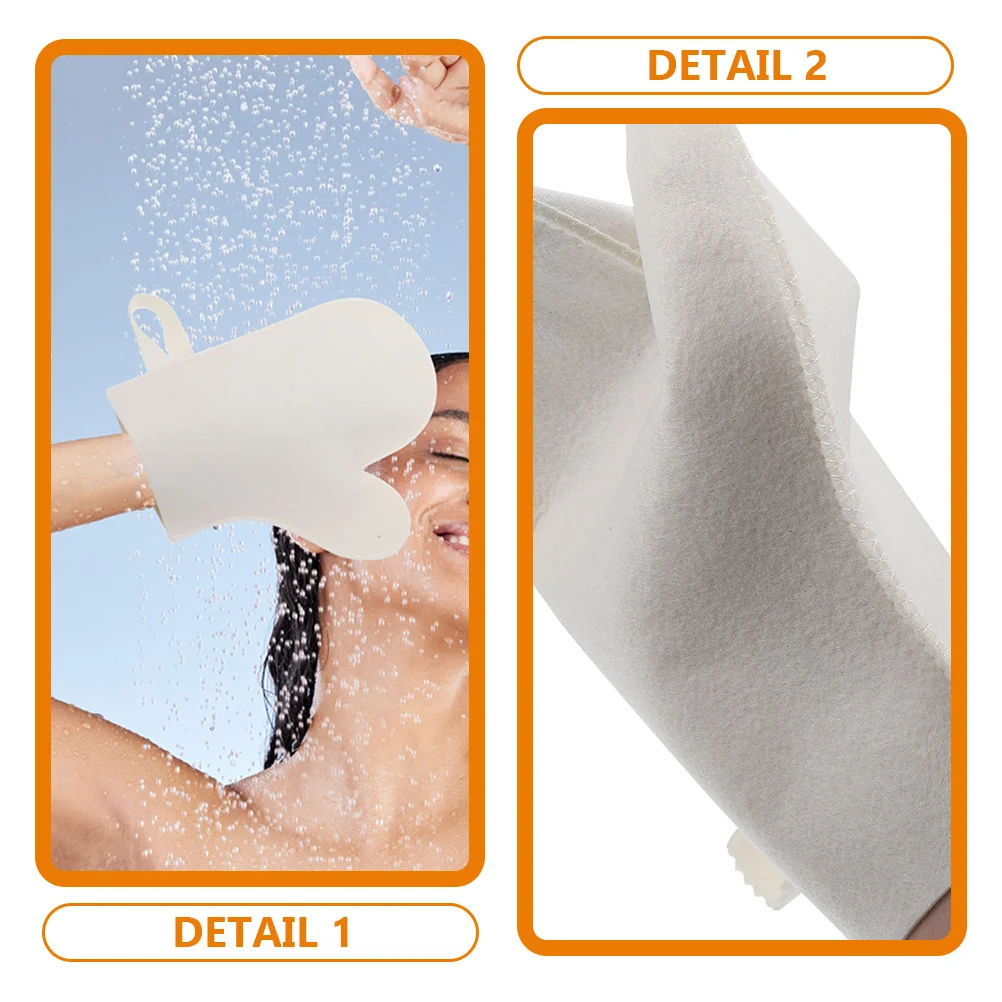 

Felt Gloves Sauna for Shower Heat Protecting Mitts Exfoliation Scrubbing Mittens