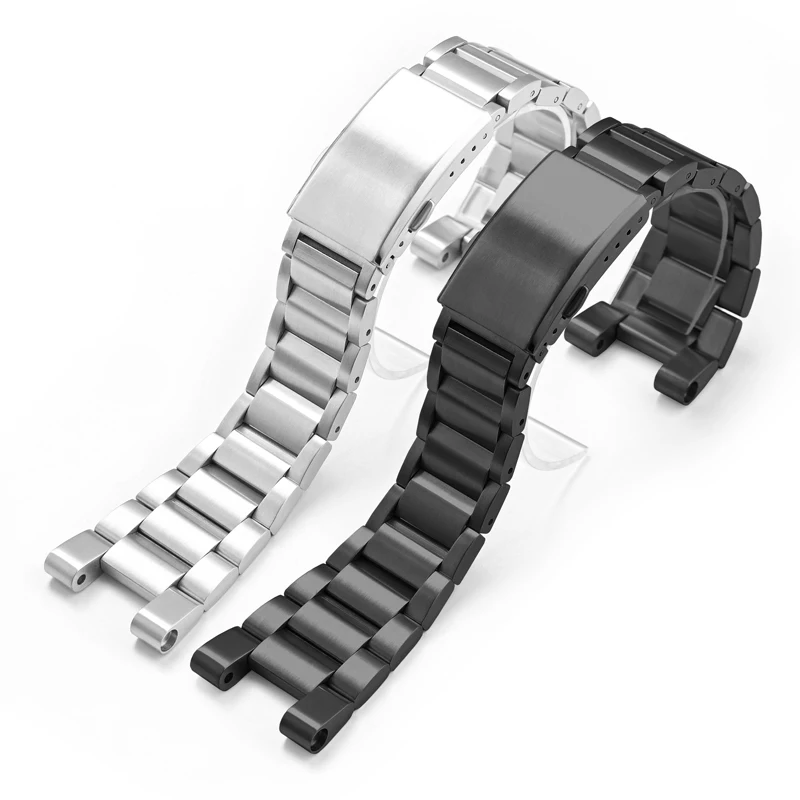 Men Watch Strap Solid Stainless Steel Folding Buckle Watchband For Casio G-Shock GST-B100 GST-S110 120 GST-W300 400 GST-W110 view 2