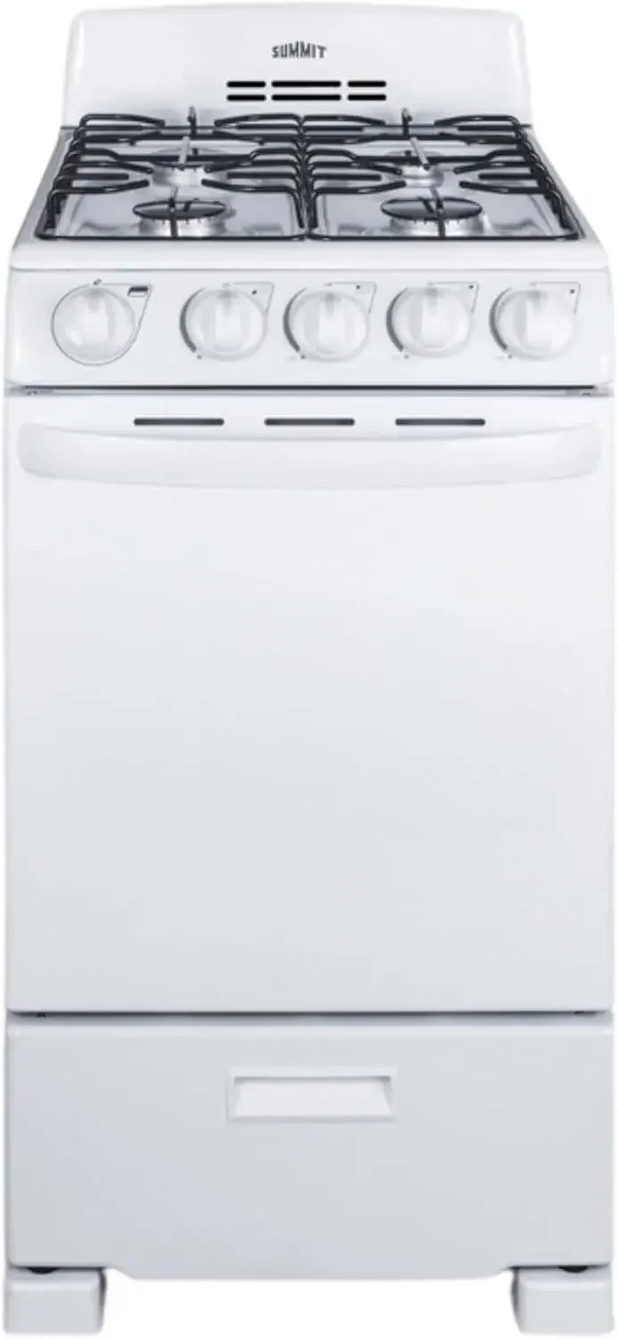 Summit 20” Gas Range, 4 Burners, Full 2.3 cu.ft Oven - (ADA Compliant) - RG200WS