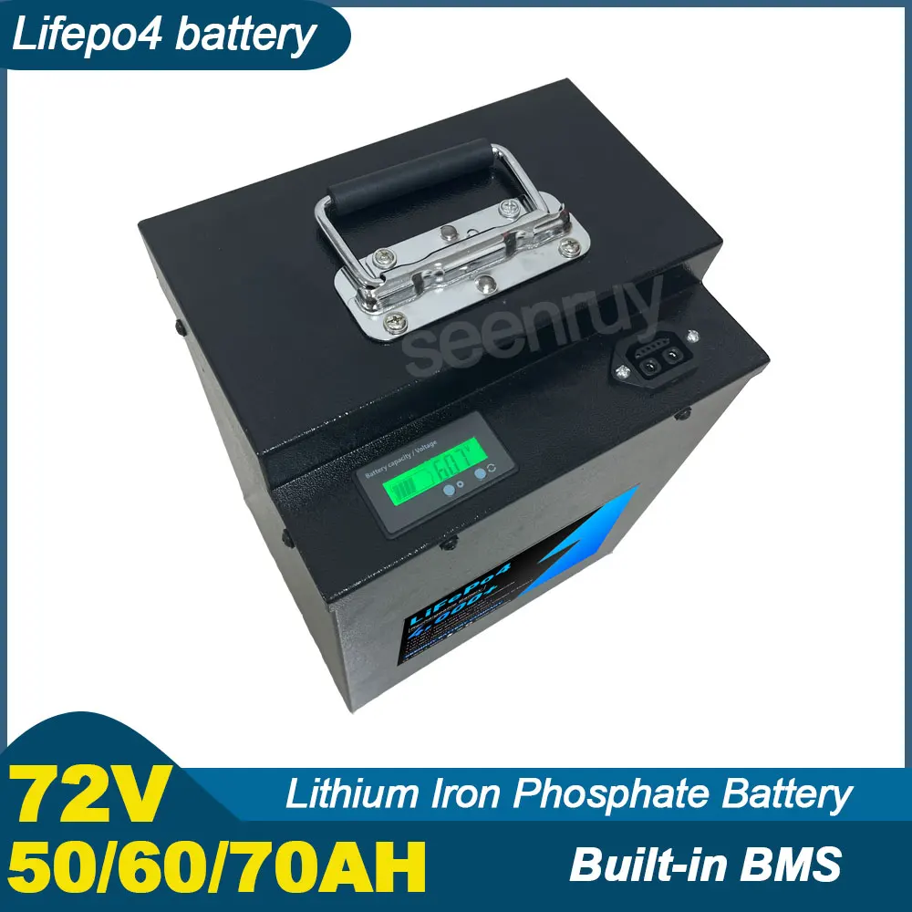 72V 50AH 60Ah 70AH lifepo4 With Charger Lithium Iron Phosphate Battery Perfect For Ebike Quadricycle Tricycle Motorcycle Scooter