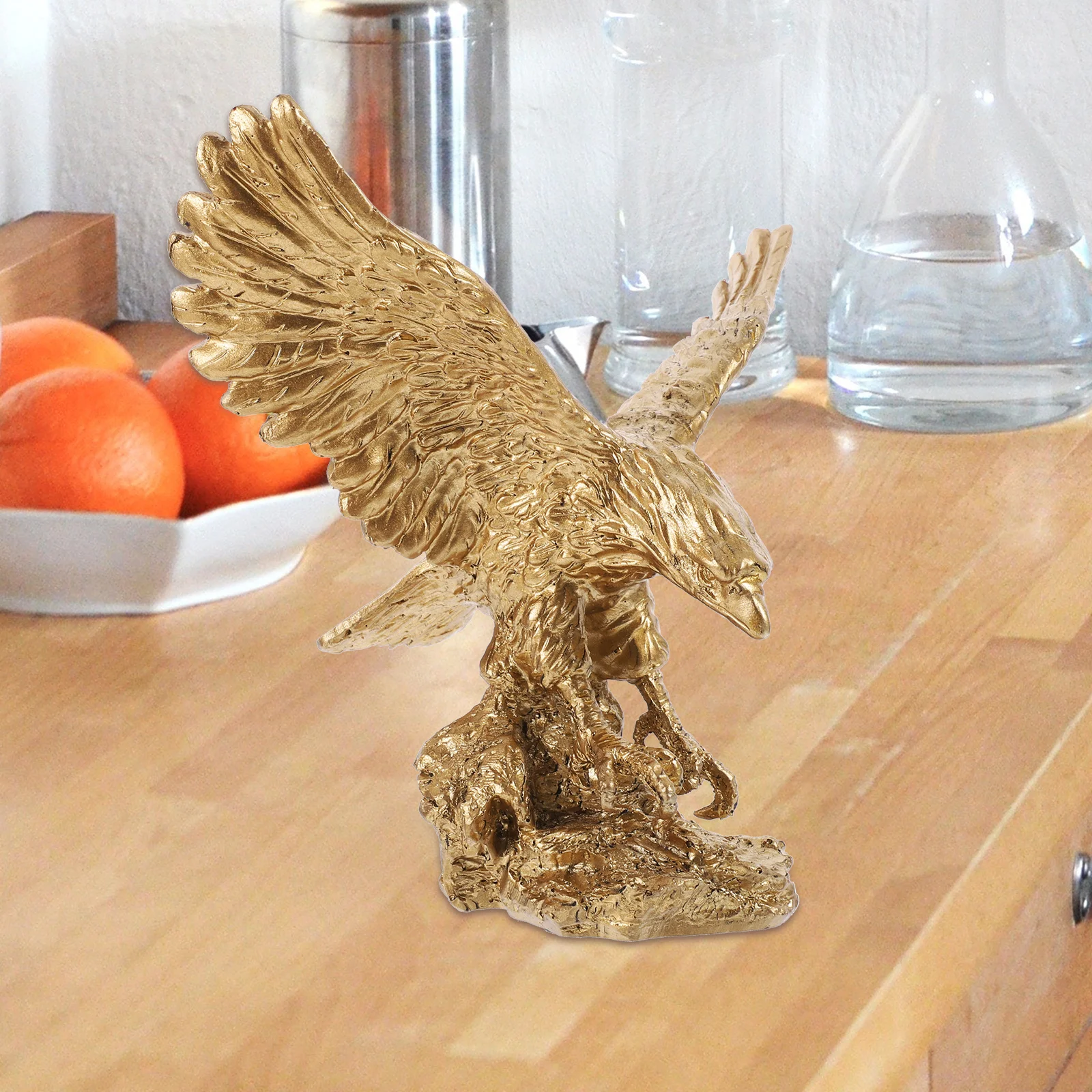 

Big Ambition Eagle Resin Animal Adornment Desktop Decor For Office Home Living Room Tabletop Sculpture Ornament