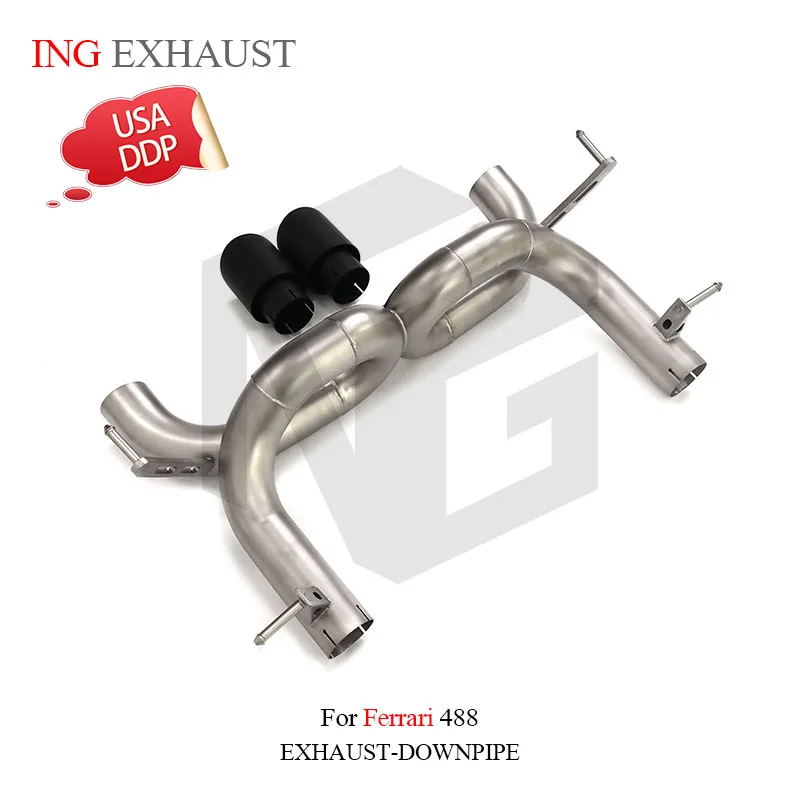 

ING SS304 Catback for the high-performance exhaust system of the Ferrari 488 GTB 3.9T F142m Spide racing car with tips