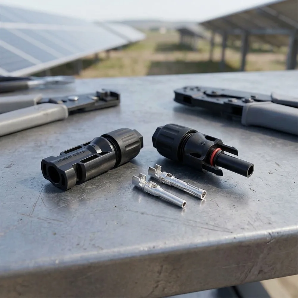 100 Pairs 10AWG Red Copper Solar Connectors IP67 Waterproof 30A Rated for Use with Polycrystalline Monocrystalline PV Modules