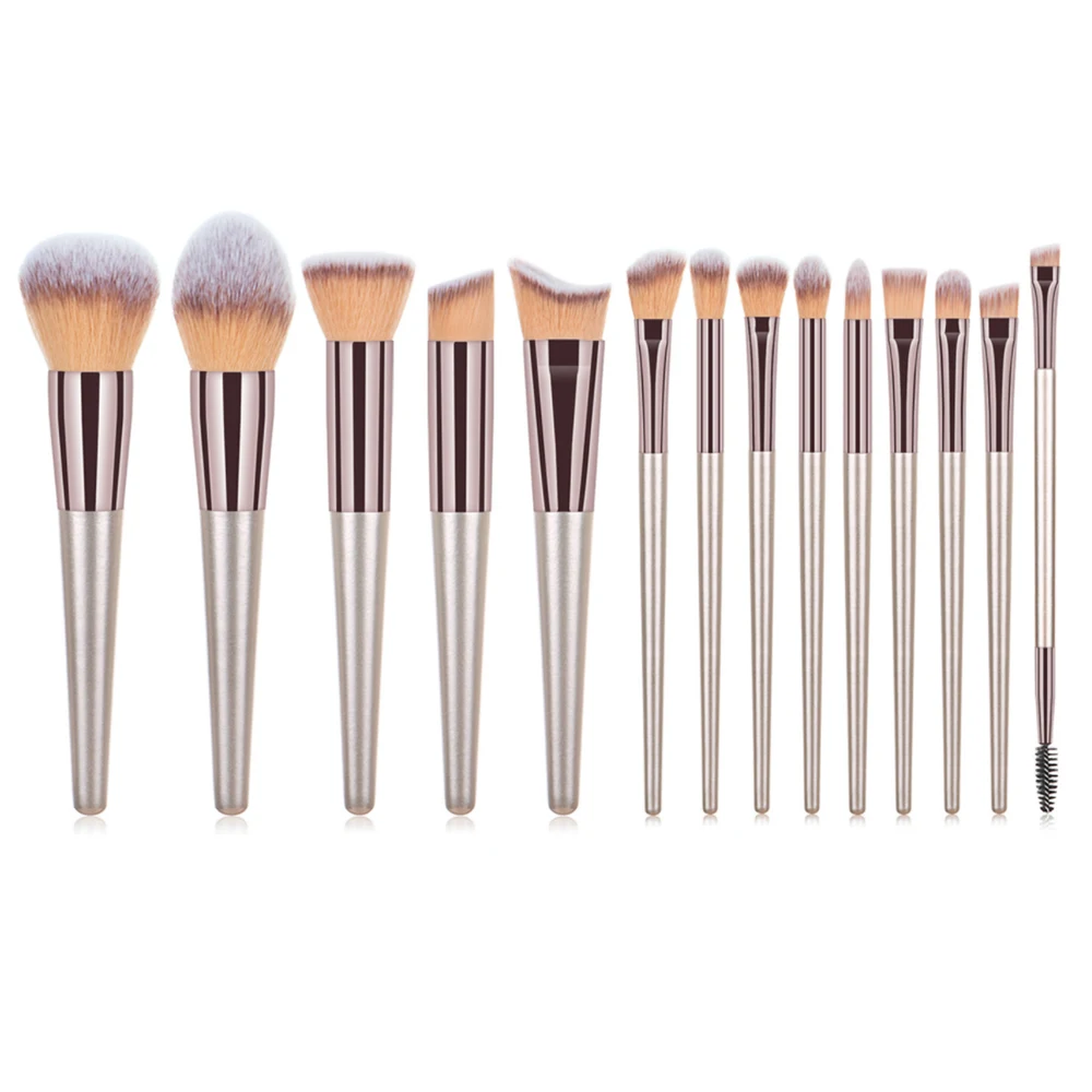 KOSMETYI High Quality Soft Hair Wooden Handle Loose Powder Blush Foundation Contouring Eye Brush Complete Makeup Tool Set