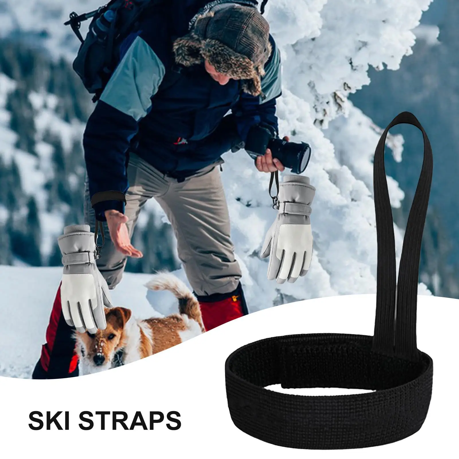

4pcs Nylon Ski Glove Leashes with Metal Button Safety Strap Wrist Straps Glove Carrier Sling Clips Skiing Handcuffs Accessories