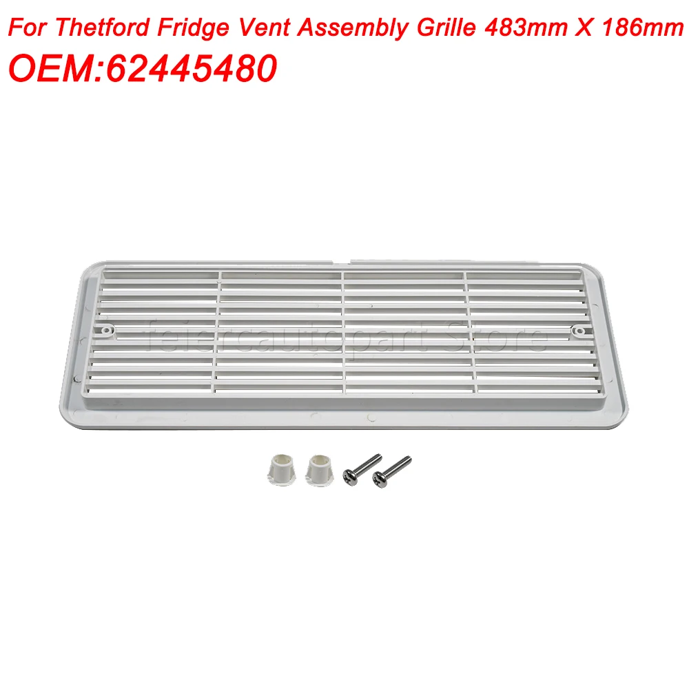 

62445480 For Thetford Fridge Vent Assembly Grille White 483mm X 186mm
