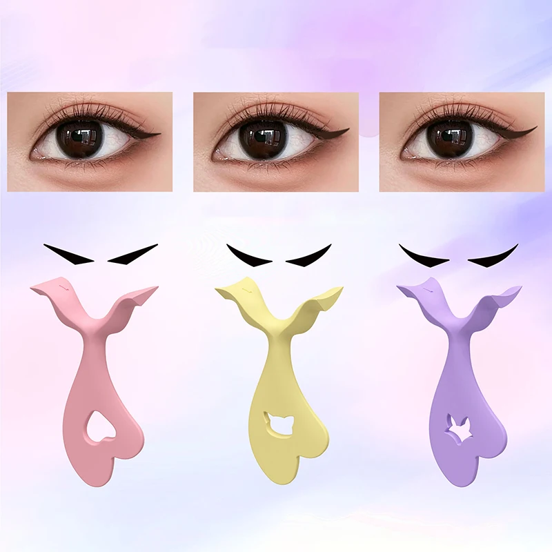 3PCS Eyeliner Template Mascara Shield Applicator Multifunctional Silicone Brush Lash Stopper Eye Makeup Tool Eye Makeup Aid