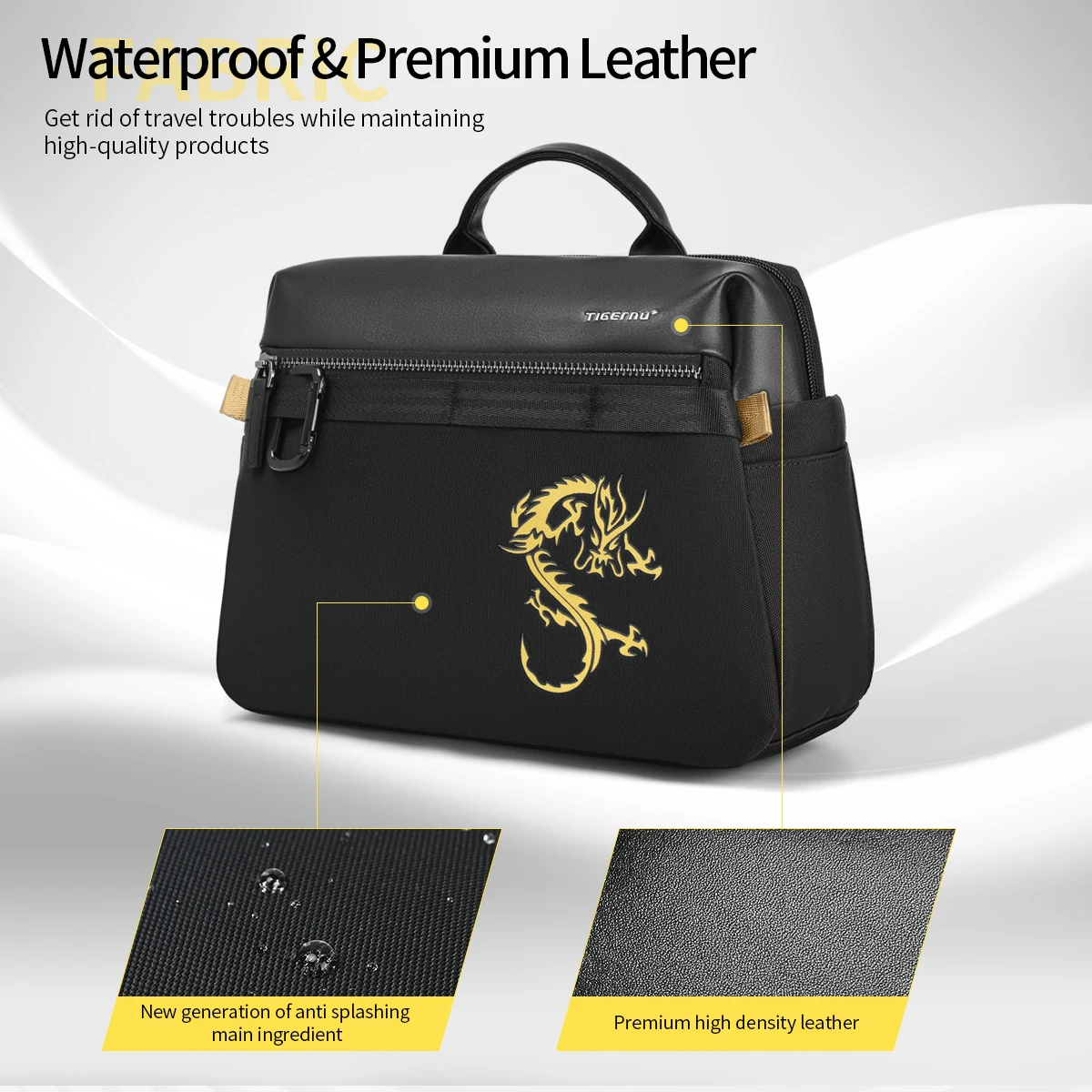 Lifetime Warranty Fashion Male Shoulder Bag Chinese Style Hand Bag Fit For 11 inch Tablet Waterproof Crossbody Bag Dragon Series