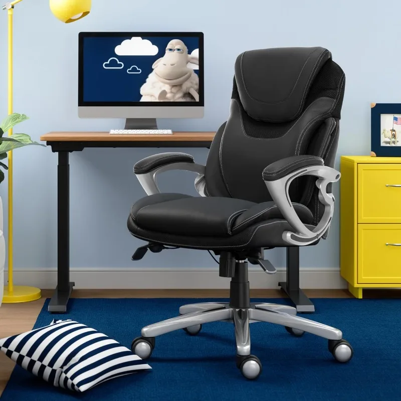 Serta Bryce Executive Office Chair,Ergonomic Computer DeskChair Patented AIR Lumbar Technology,Comfortable Layered Body Pillows