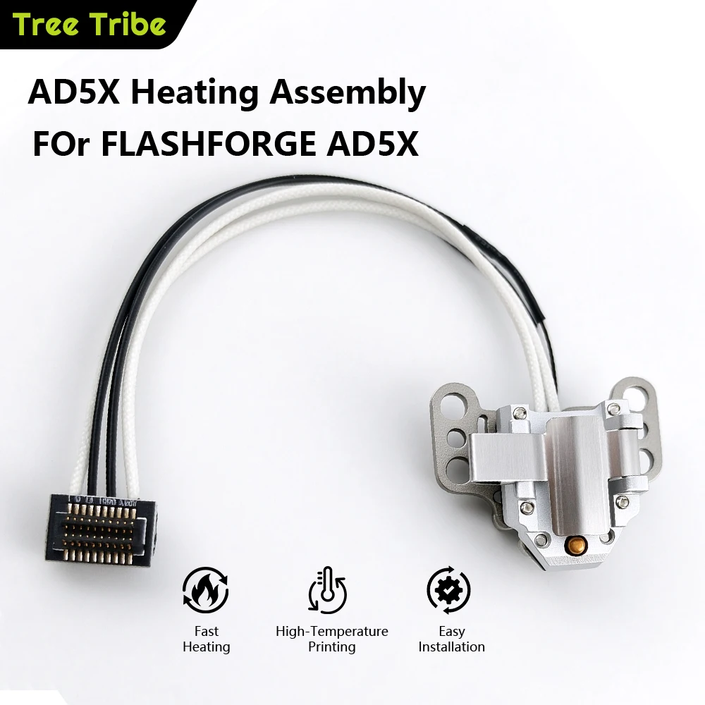 Tree Tribe for Flashforge AD5X Hotend Heating Assembly Kit with Heater Cartridge Thermistor Temperature Sensor for 3D Printer