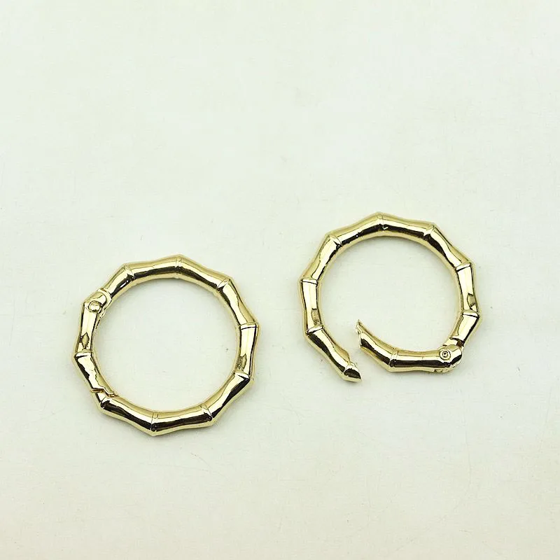 10pcs 32mm Bamboo O Ring Round Metal Belt Buckle for Keyring Bag Handle Strap Buckle DIY Cothes Decoration Hardware Accessories