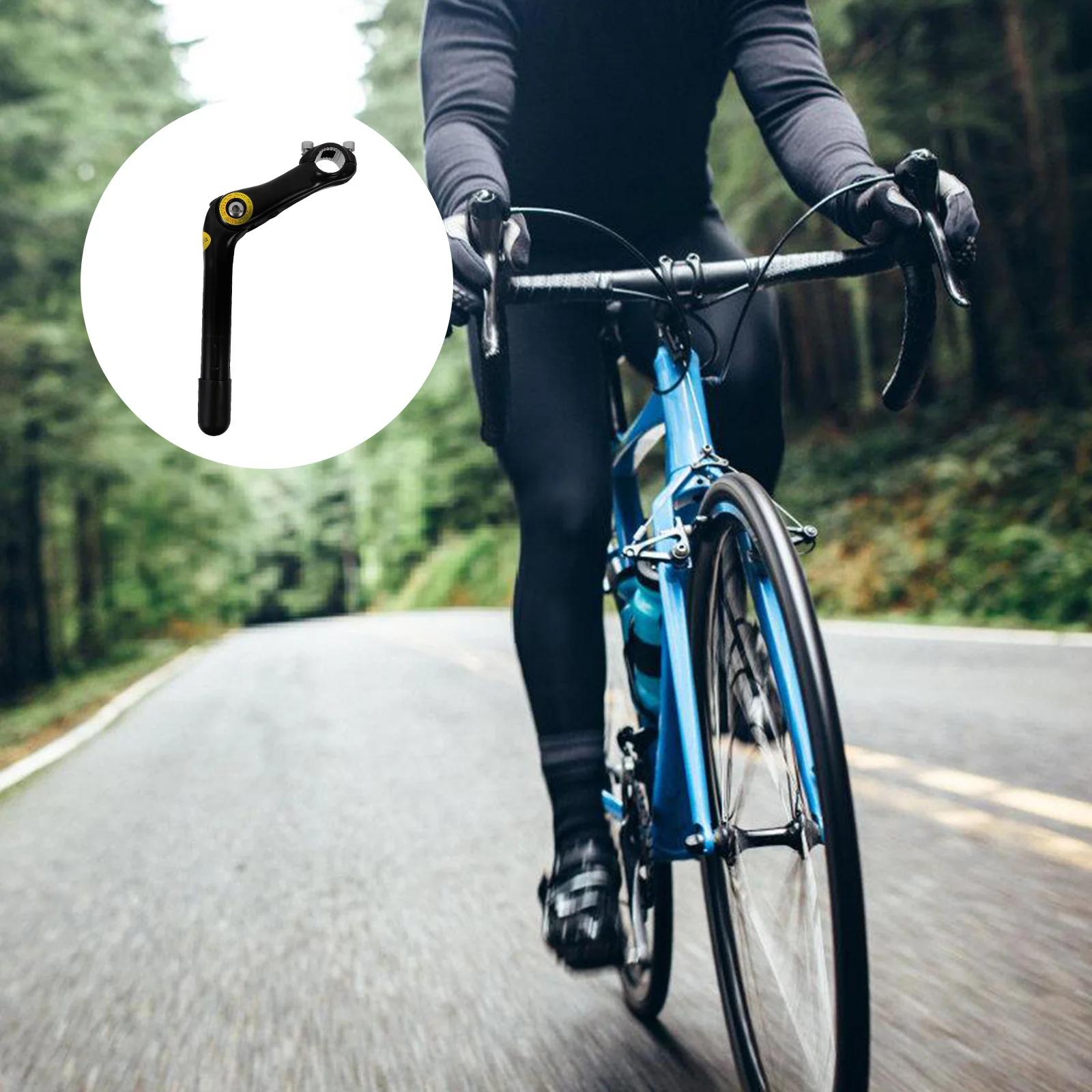 

Mountain Bike Handlebar Riser 25.4mm Aluminum Alloy Black Adjustable Bicycle Handlebar Stem Replacement for Road Bike