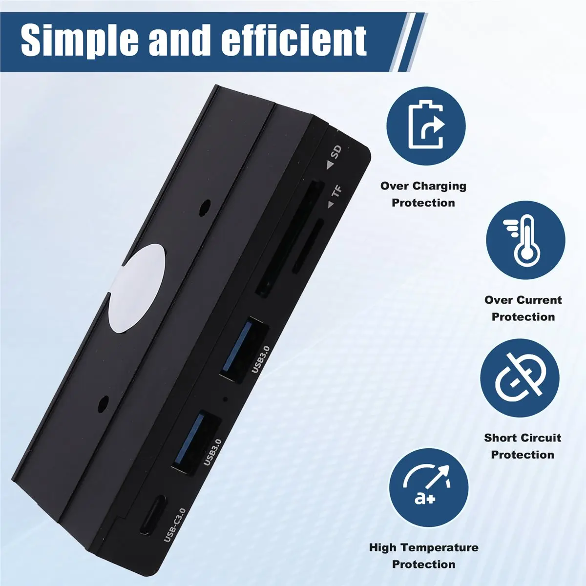 DT81 10Gbps USB Hub Magnetic Desk Rail Splitter Adapter for PC Macbook Laptop Accessory