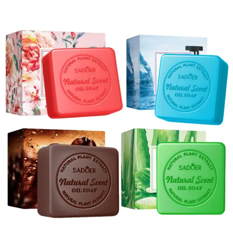 نبات الفاكهة القهوة جوز الهند التقشير رائحة طبيعية صابون الزيت، الوجه الجسم خفيف التطهير ترطيب ترطيب، بشرة ناعمة #1