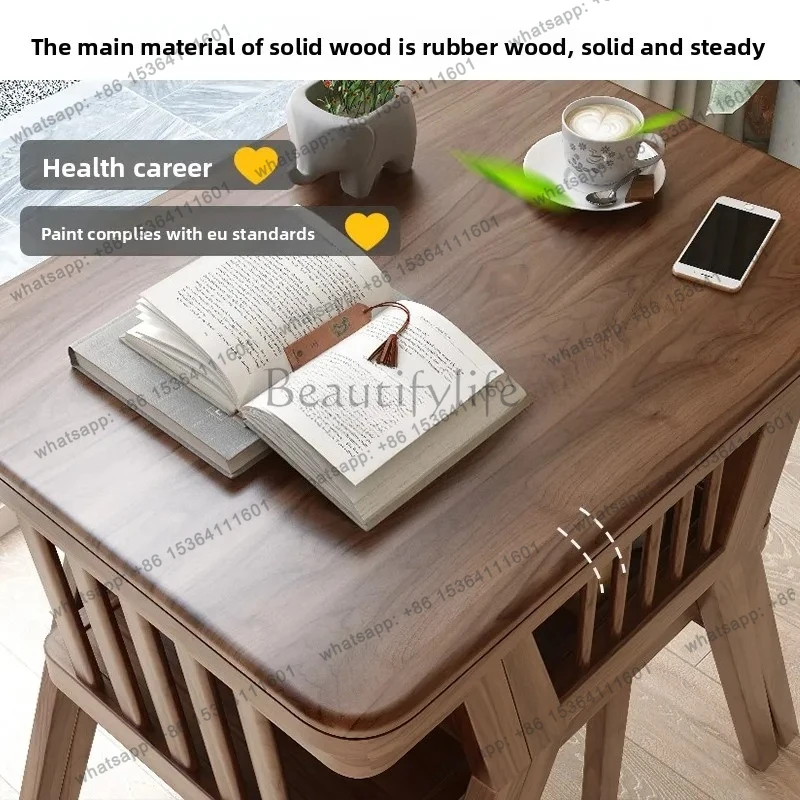 Solid Wood Balcony Small Table and Chair Three-Piece Set Creative Leisure Home Tea Drinking  Apartment One Table Two Chairs