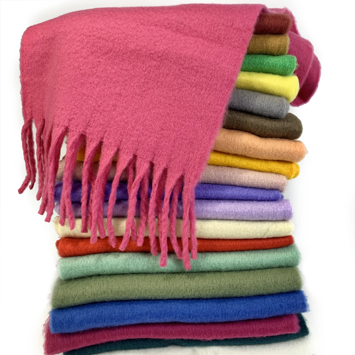 Designer Marke frauen Winter Schal Damen Soild Farbe Kaschmir Warme Tücher und Wraps Lange Quasten Pashmina Decke Schals