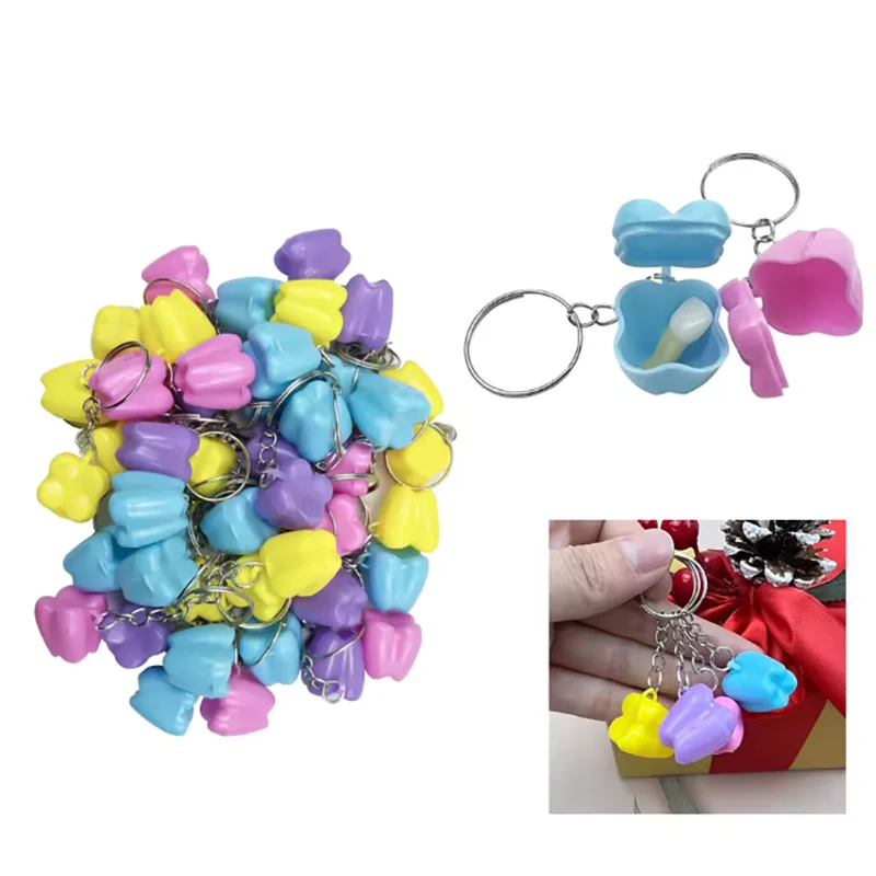 20pcs Tooth Shape Lovely Mini Milk Teeth Storage Fairy Box Baby Child's Teeth Save Souvenir Container Organizer Dental Gifts