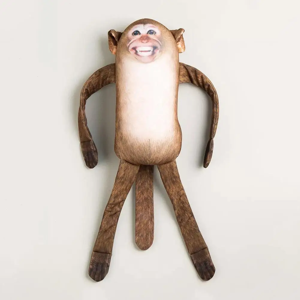 Divertente scimmia peluche cuscino burattino a mano simpatico peluche con bocca aperta regalo bavaglio