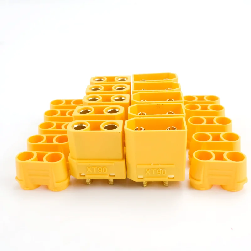อะแดปเตอร์ตัวผู้และตัวเมียแบบกล้วยสำหรับโดรน RC, รถยนต์, แบตเตอรี่ลิโพ, มอเตอร์พร้อมปลอกป้องกัน, หัวเสียบ XT90 XT90H, 4.5 มม., 30 คู่