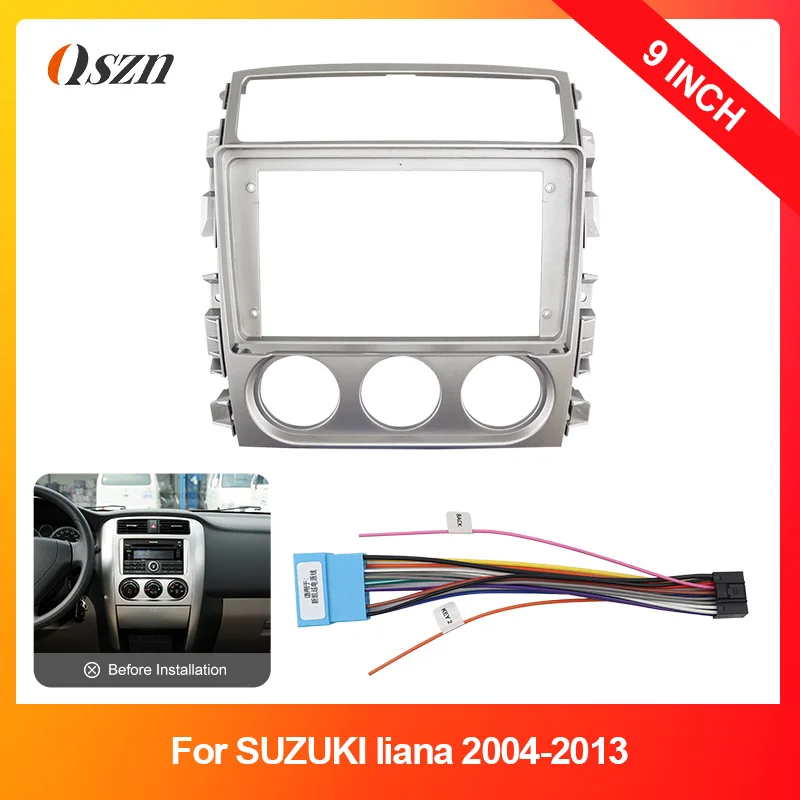 9 inch Car Fascia For SUZUKI liana 2004-2013 DVD Frame Adapter Stereo Radio Audio Dash Head Unit Navigation Harness Panel Kit