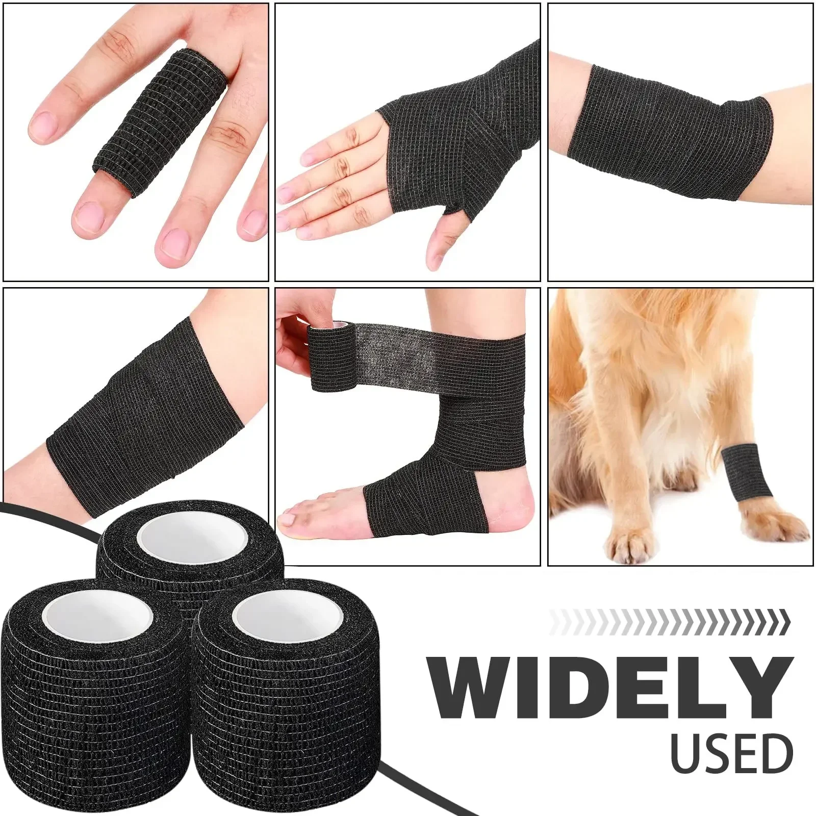 Self Adhesive Elastic Sports Bandage,Finger and Pet Bandage,Fitness Wrist and Knee Protection,Ankle Protection,Multifunctional