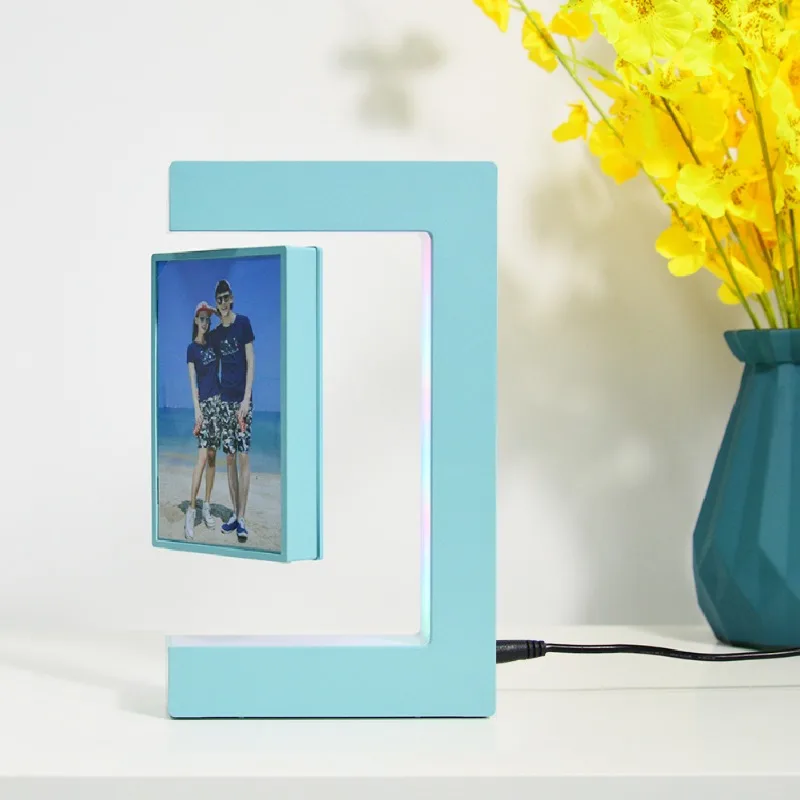 Levitating Photo Frame Floating Rotating Display Stand Modern Home Office Decor Unique Gift for Birthday Children Friends