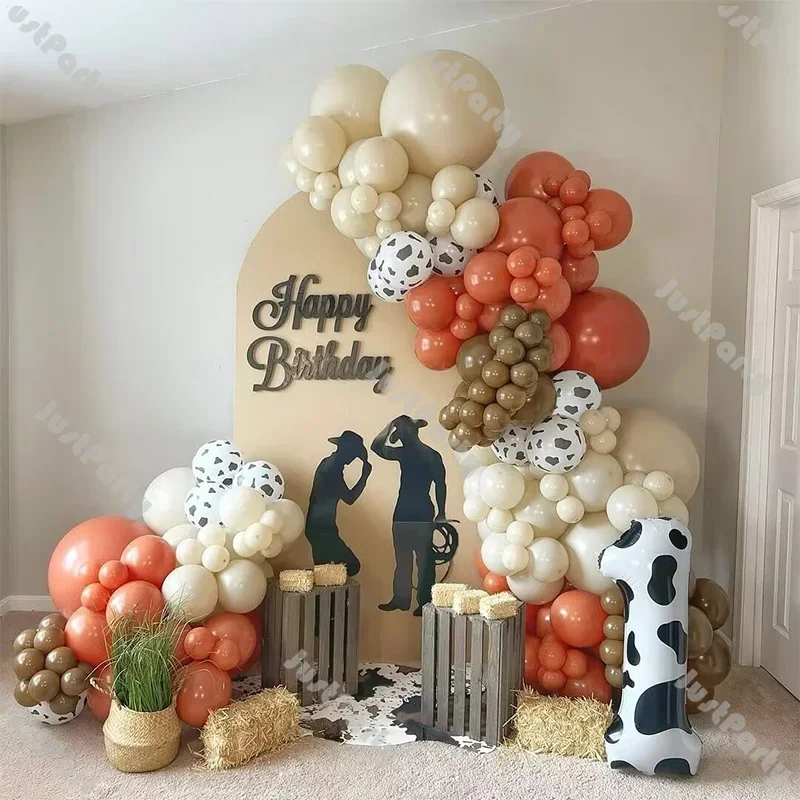 155pcs Cowgirl Balloon Arch Farm Theme Birthdays Western Baby Shower Kids Party Decor Gender Reveal Decor Pastel Bridal Shower