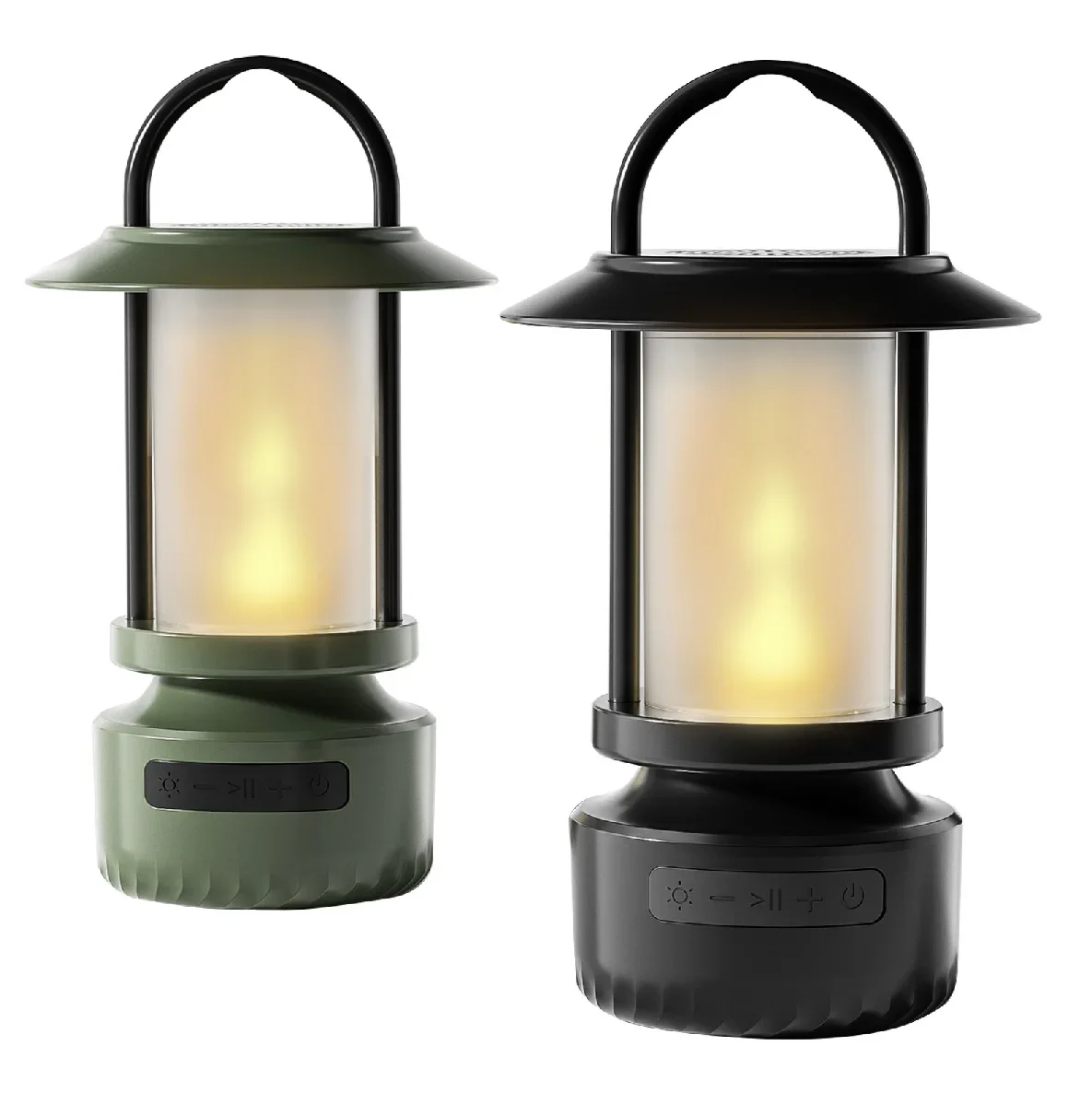 Новинка 2024, цветной перезаряжаемый портативный Bluetooth-динамик RGB с имитацией эффекта пламени для кемпинга