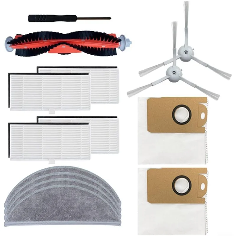 WHYY-para Lydsto R1, R1A, R1 Pro, S1 piezas de Robot aspirador Cepillo Lateral principal filtro Hepa paño de mopa bolsa de polvo Accesorios