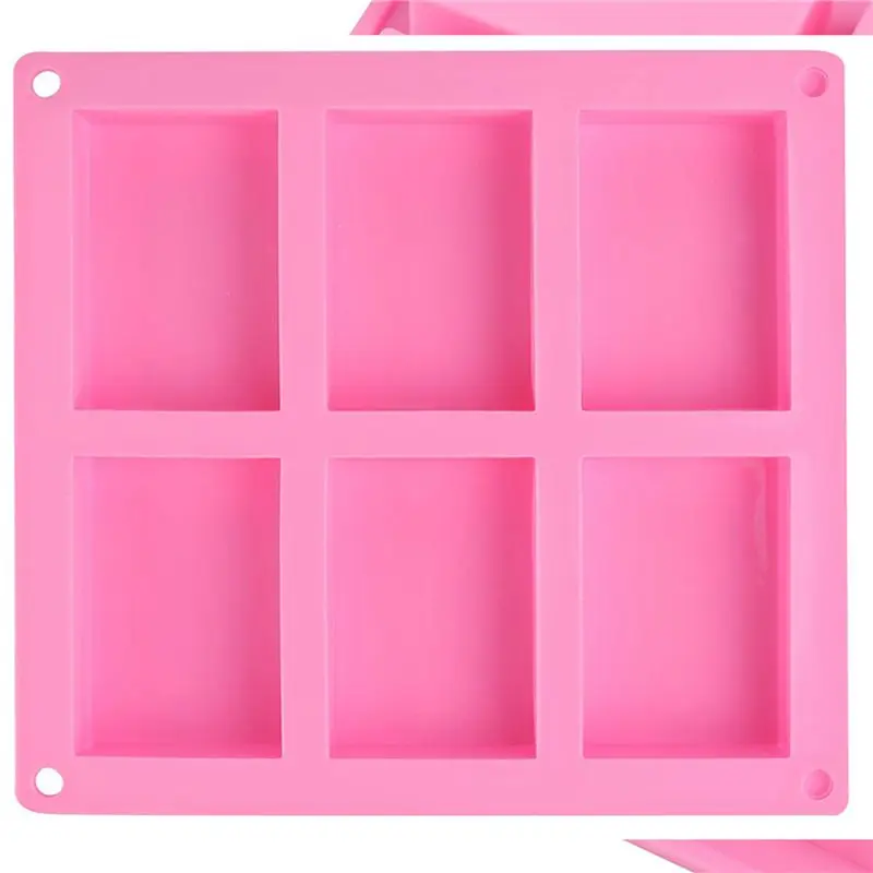 

ABGH-20 Pack Silicone Soap Molds - 6 Cavity Rectangle DIY Soap Molds For Cake, Cupcake, Muffin, Coffee Cake, Pudding And Soap
