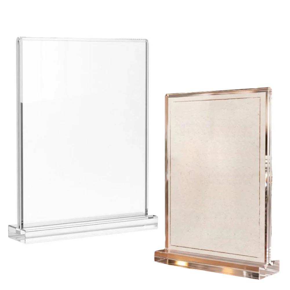 Highquality Acrylic Changeable Letter Board Sign Holder,A4 A5 Sizes Vertical&Horizontal, Double-Sided T-Type,Menu Display Stand
